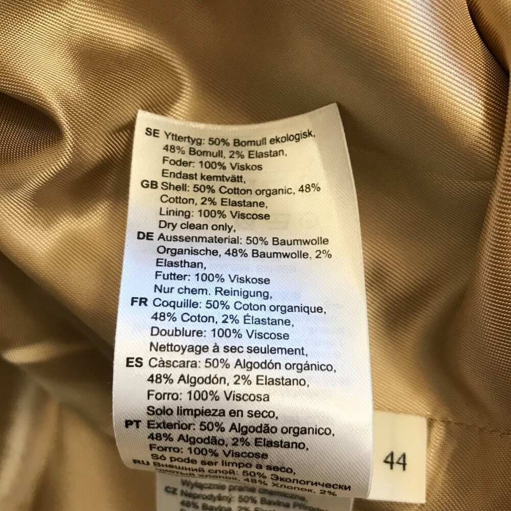 By Malene Birger Alanis Oversized Rain Trench Coat Womens 44 14 XL Tan Sand Belt - Picture 10 of 15